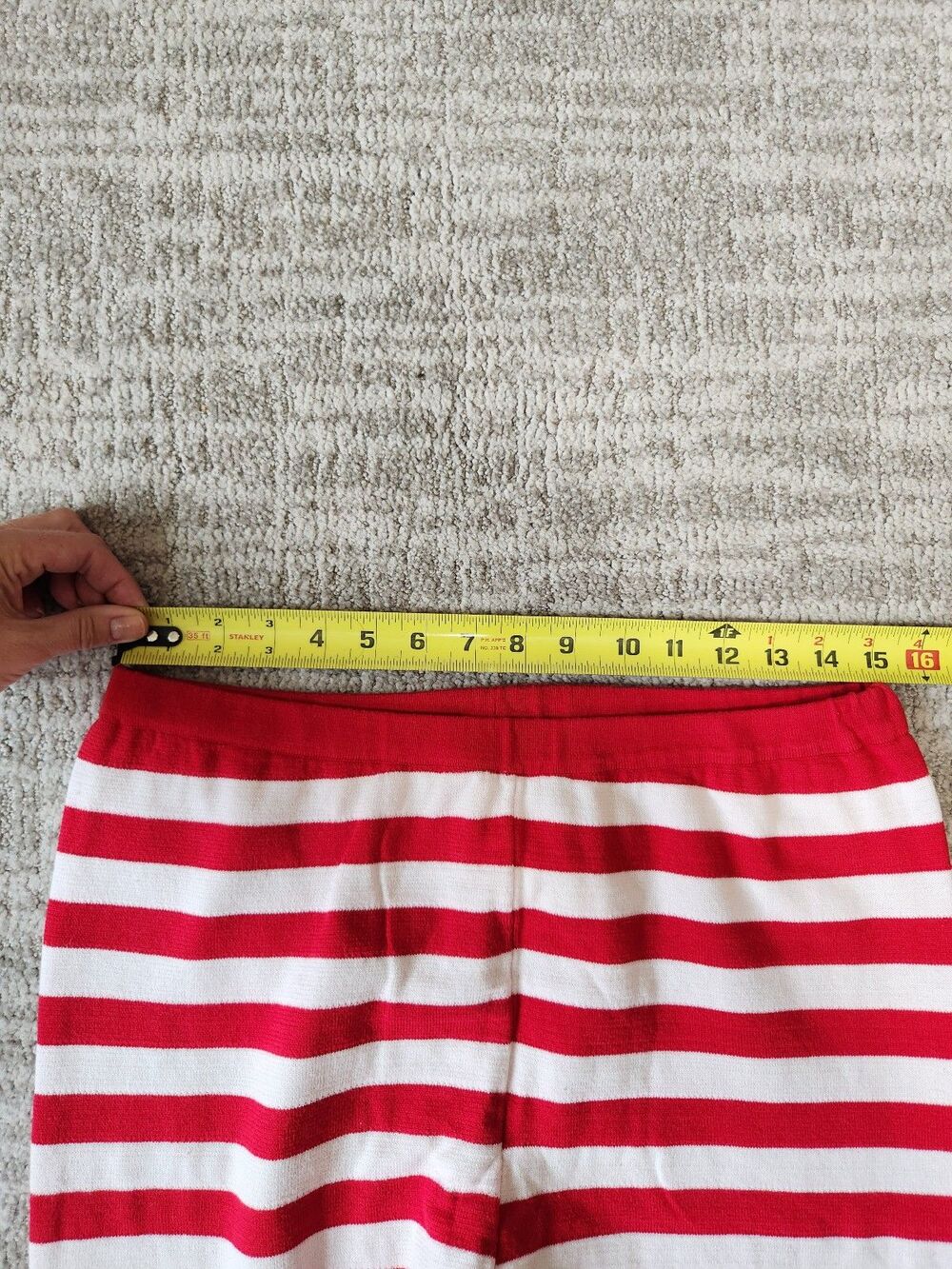 United Sweaters Red White Stripe Holiday Leggings Christmas Elf Mrs Clause Sz L - Picture 5 of 9